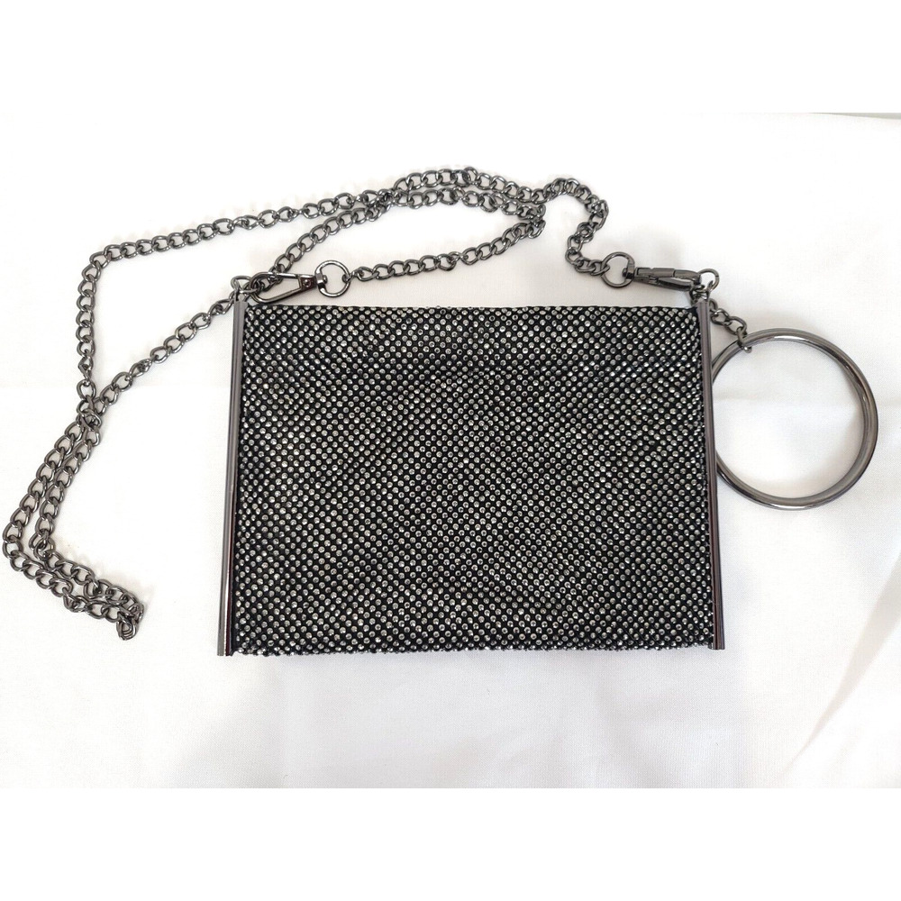 Silver Studded Small Purse Chain Shoulder Strap Crossbody Party Evening‎ Festive